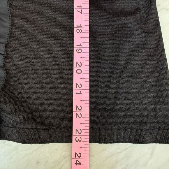 Ann Taylor vintage silk blend shimmery black cardigan hook/eye closure ruffle M - Picture 6 of 7